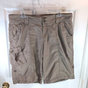 Gap Cargo Shorts Bermuda Activewear Cotton Khaki Women's Size 12 NWOT
